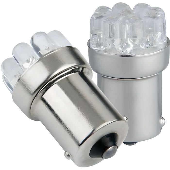 Ampoule BA15S LED 24V P21W 9 leds SMD Blanc xenon 6000K Veilleuses 4x4 Camion