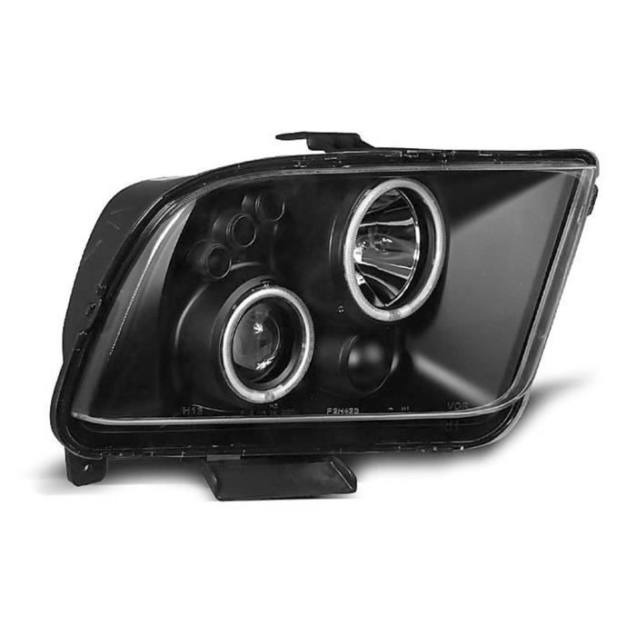 Paire de feux phares Ford Mustang 04-09 angel eyes noir