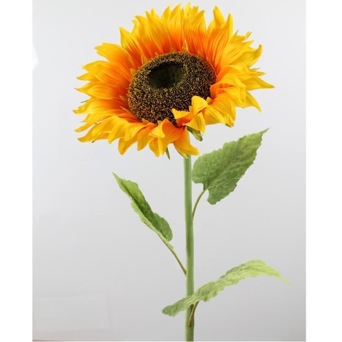 Tournesol artificiel XL, jaune-orange, 105 cm, Ø 27 cm - Tournesol géant - Fleur artificielle - artplants