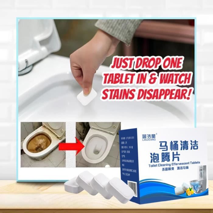 10 pièces cuvette de toilette à nettoyage rapide tablette soluble toilette comprimés effervescents Ruxiang WYE91128003_Gaoqiaoe