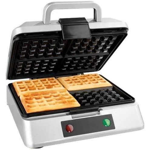 GOURMETmaxx Fer à gaufres pour 4 gaufres belges - Gaufrier avec revêtement anti-adhésif pour 4 gaufres belges, nettoyage très facile
