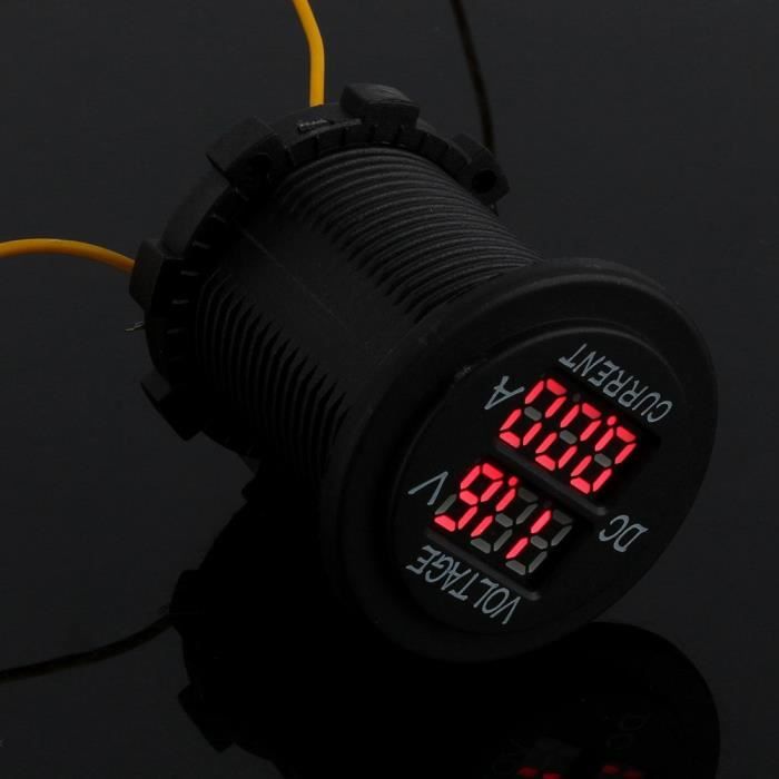 Duokon Voltmètre Ampèremètre Voiture moto DC 12-24V double LED voltmètre numérique ampèremètre ampèremètre voltmètre jauge