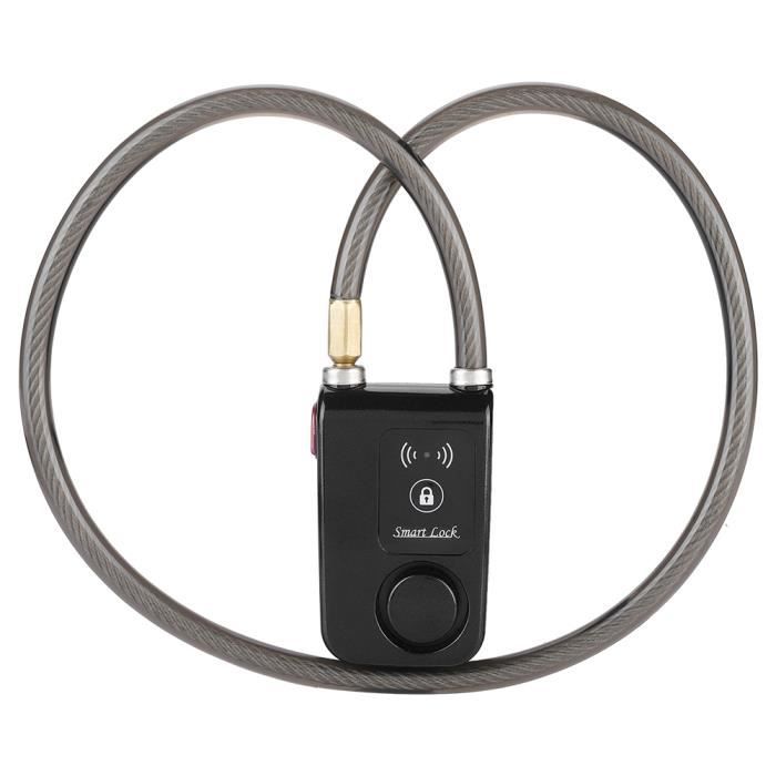 HURRISE Verrou antivol 80cm Smart Keyless Bluetooth Lock étanche 110dB câble métallique antivol alarme antivol de vélo