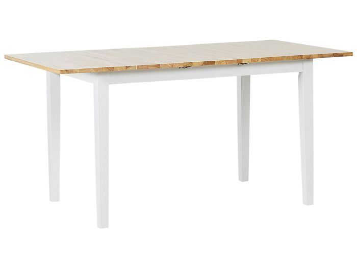 Beliani - Table de salle à manger extensible en bois clair et blanc 120/150 x 80 cm HOUSTON