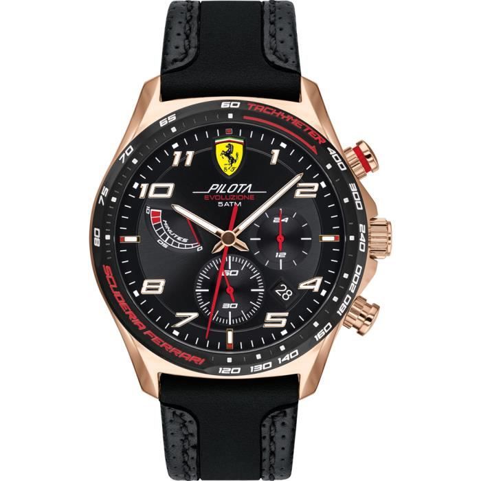 Ferrari-Montre Chronographe pour Hommes à movement Quartz en Silicone - 0830719