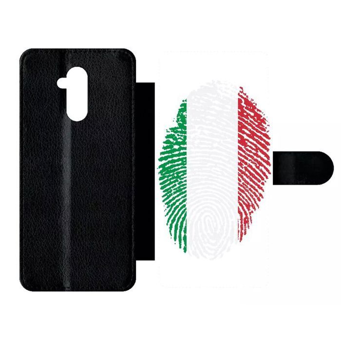 Etui a rabat - Plastique - Noir Huawei Mate 20 Lite 58 EMPREINTE DIGITALE DRAPEAU ITALIE ITALY