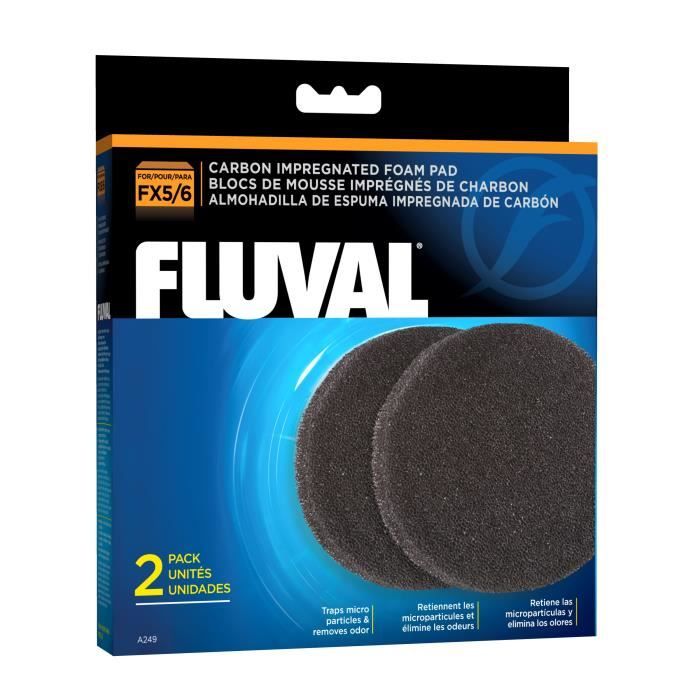 FLUVAL Lot de 2 mousses charbon Fx5 Fx6 - Pour aquarium