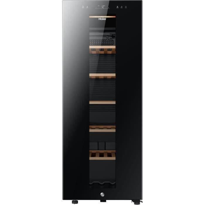 HAIER HWS66GCE - cave a vin de service Series 5 - pose libre - 61 bouteilles - mono zone - H 127 x L 49,7 cm - Noir