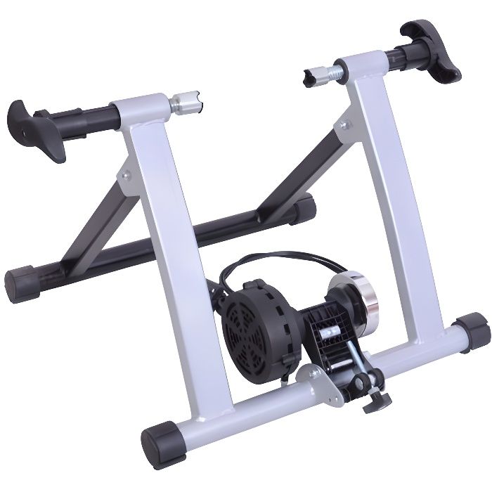 Home trainer pour velo argent noir equipement/support entrainement velo 61