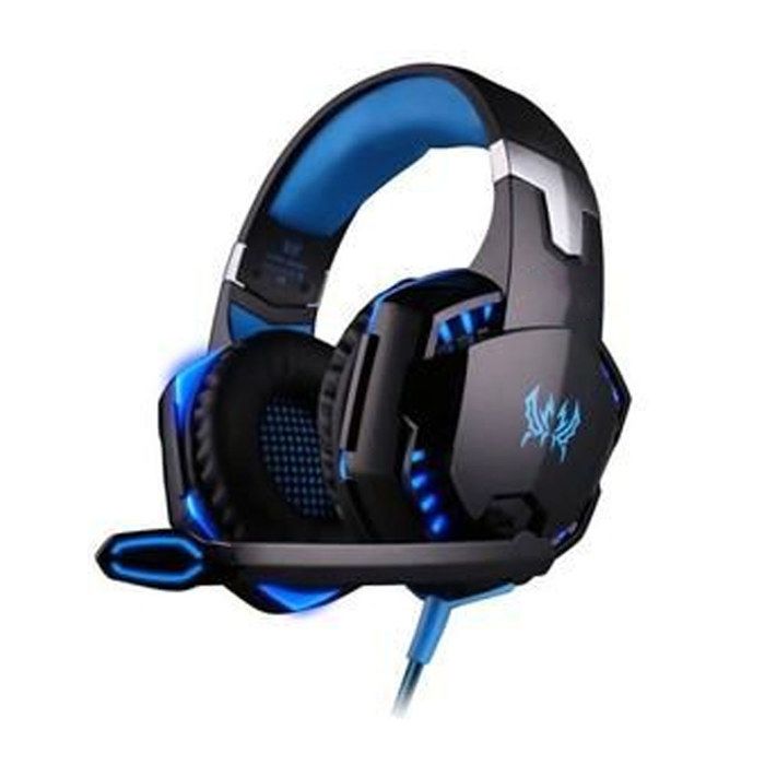KOTION EACH G2000 stéréo Salut Fi Gaming Casques avec microphone Lumières Game Music Casque pour PC Gamer Bleu