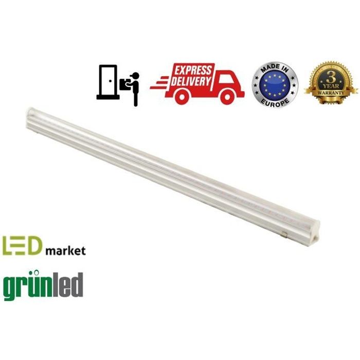 LED Market, Lampe de culture à LED 24W, Spectre Complet T5 fleur de plante d’intérieur Hydroponique Lampe de Plante Grow Light