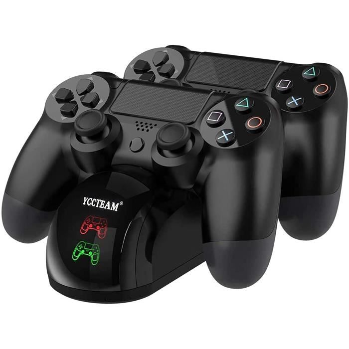 Chargeur pour Manette PS4 Support d’Alimentation 4 Station de Charge pour PS 4 / PS4 Slim / PS4 Pro Manette sans Fil avec Un Câble