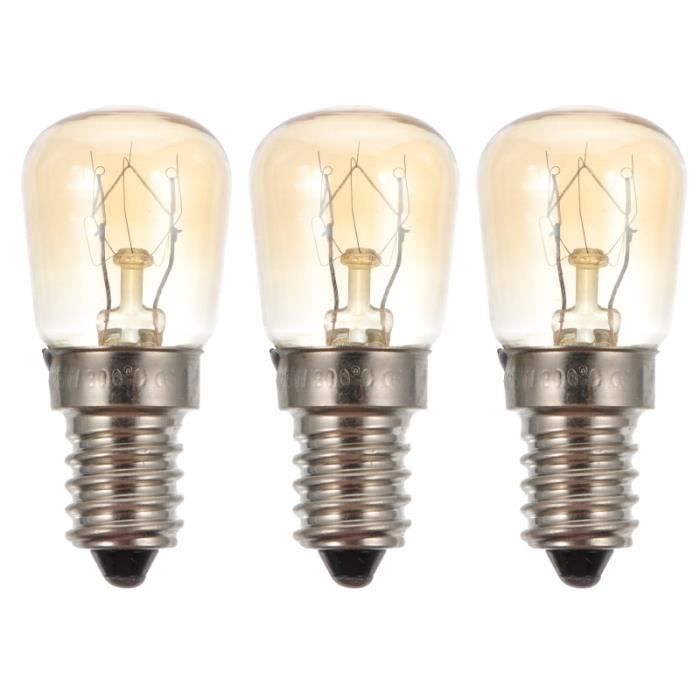 3 pièces E14 lampe de four 25 W résistant à la chaleur micro-ondes halogène ampoule appareil lumière