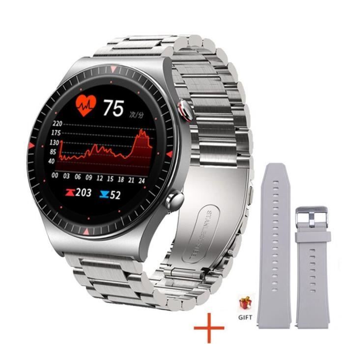 RUMOCOVO® Montre connectée pour hommes, Smartwatch avec fonction appel, Bluetooth, lecteur de musique,1483 - Acier Argent