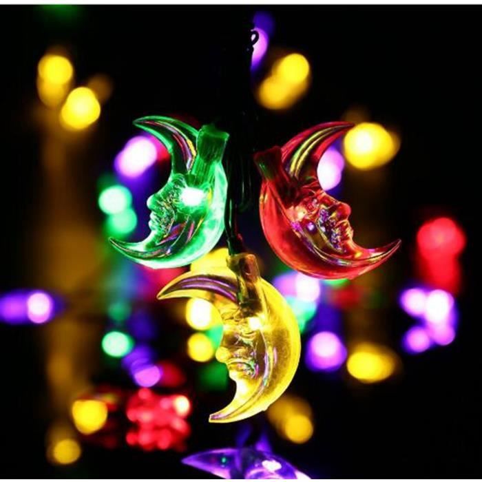 4.8M 20LEDs Waterproof Moon String Light Lumière de fée colorée Décoration de jardin Chaîne led solaire extérieure