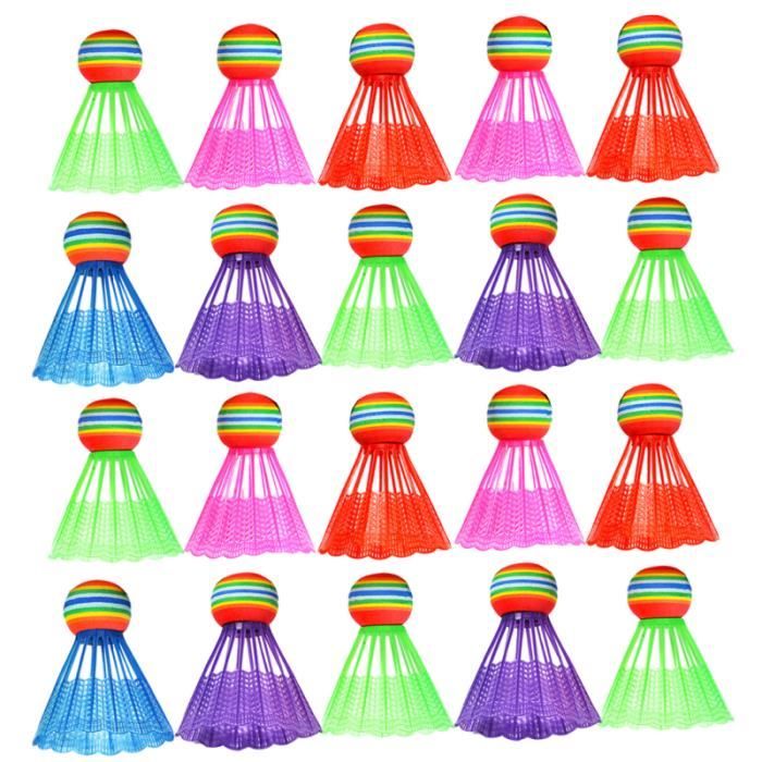 20pcs volants portables arc-en-ciel balle accessoires de sport gadget de pour l'extérieur VOLANT DE BADMINTON