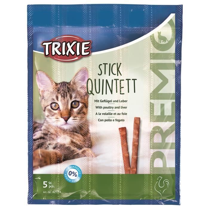 TRIXIE PREMIO Quadro-Sticks volaille/foie 4 × 5 g pour chat