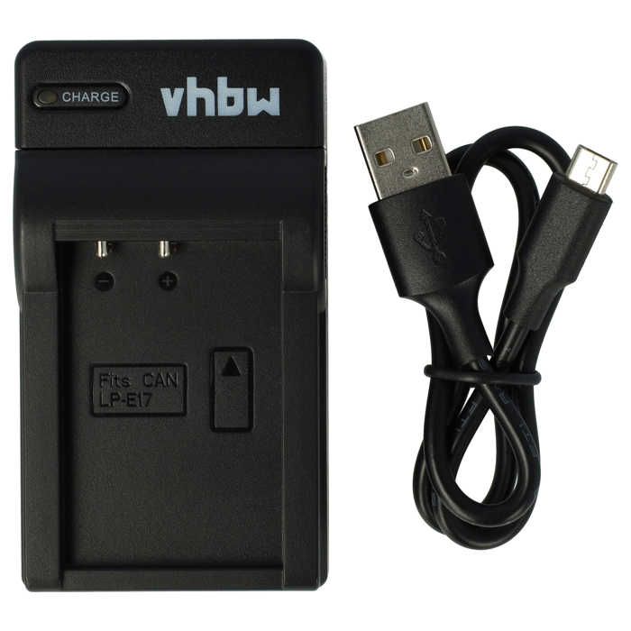 vhbw Chargeur USB de batterie compatible avec Canon EOS Rebel T7i, Kiss X9, Rebel SL2, RP, 250D batterie appareil photo digital,