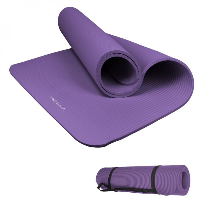 Tapis de yoga, de gym, d'exercices 182 x 117 X 1 cm - Violet - Vivezen