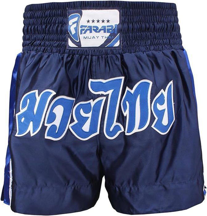 Farabi Sports Muay Thai Shorts - MMA Boxing Shorts voor kickboksen, boksen, training, kooigevechten, oefeningen, worstelen, hardlopen en vechtsporten (XS, Black/White