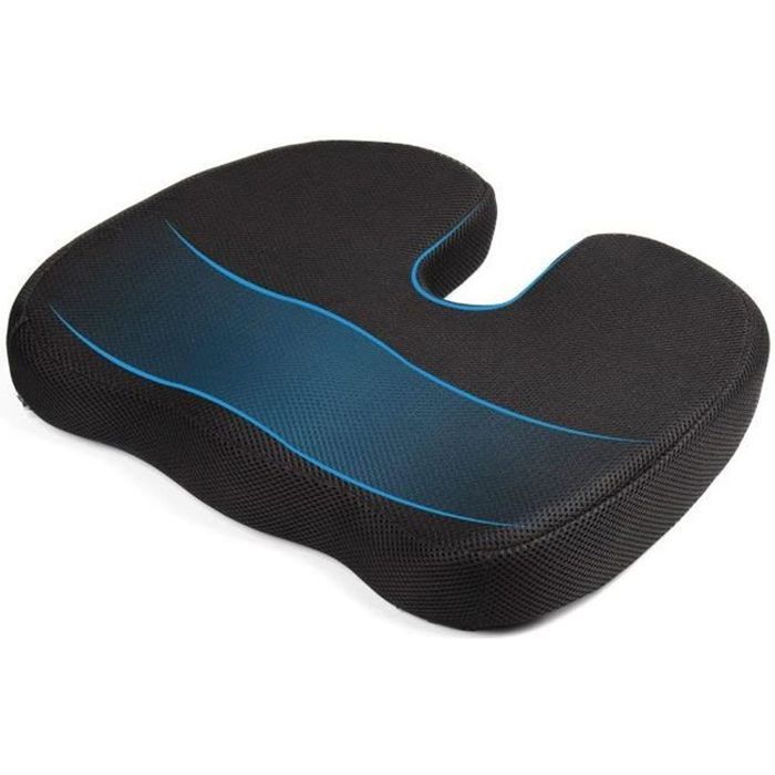 Coussin Ergonomique De Siège En Mousse Mémoire - 49.7x39.8x12.6 Cm - Pour Bureau, Voiture, Fauteuil Roulant - Antidérapant