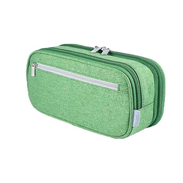 Vert Trousse Scolaire, 4 Compartiment Kawaii Trousse à Crayons De Grande Capacité Avec Mini Sac, Imperméable Sac à Crayons École, Plumier Pour Collège Bureau Étudiants De Organiseur De Papeterie