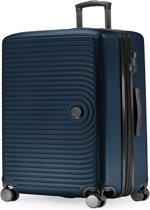 Valise Rigide Grande Taille 74cm 86L 4 Roulettes - Crème, Serrure TSA, Ultra Résistante