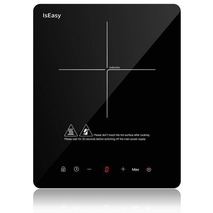 Plaque de cuisson posable - ISEASY - 2100W - Écran Tactile - Minuterie 8h - Verrou Enfants