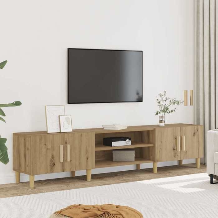 vidaXL Meuble TV chêne artisanal 180x315x40 cm bois dingénierie 857142