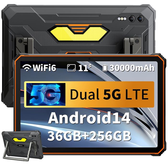 Blackview Active 10 Pro Tablette Tactile 11 90HzAndroid 1450MP+20MP36+256Go/SD 2To30000mAh(55W)PhotoIA 400 lumens- Orange