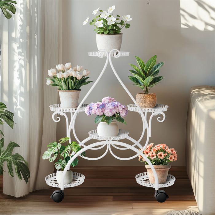 Résine Pp Support De Pot De Fleurs À Roues,Support Roulant Plantes