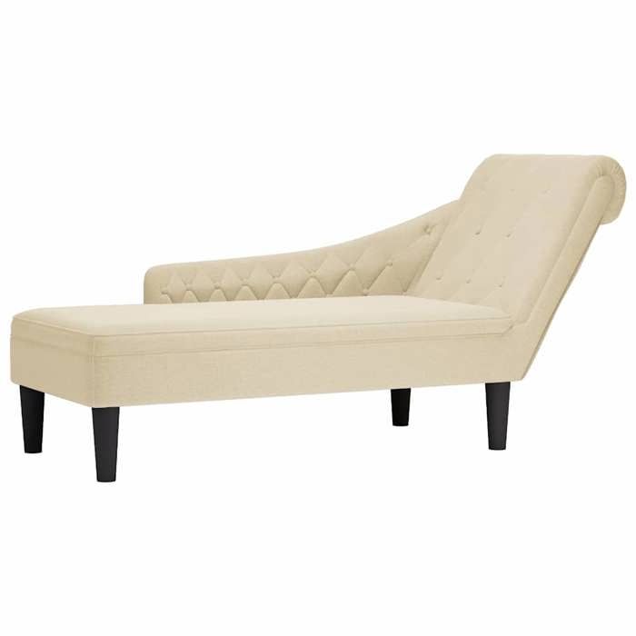 Meridienne salon-Fauteuil long - avec coussin - et accoudoir droit crème tissu - Fauteuil relax@990281 Meridienne salon-Fauteuil long - avec coussin - et accoudoir droit crème tissu - Fauteuil relax@990281