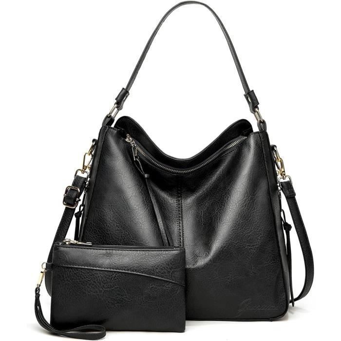 Sac Main Femme - Cabas Grand Dpaule Fourre-Tout - Noir YYV