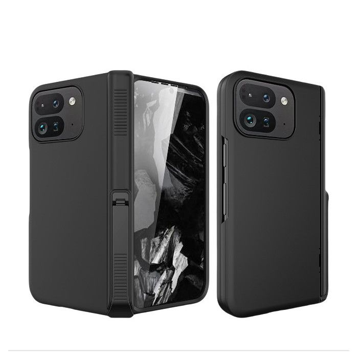 INF Coque compatible avec Google Pixel 9 Pro Fold – Protection robuste en PC et cuir PU avec kickstand Le noir