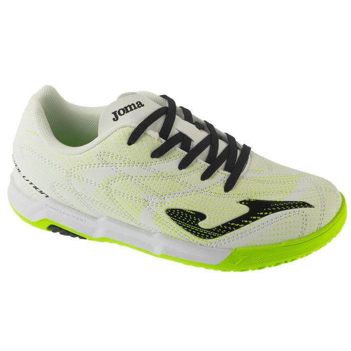 Chaussures de foot en salle - JOMA - Evolution Jr 25 EVJW IN - Blanc - Cuir synthétique - Exo Counter