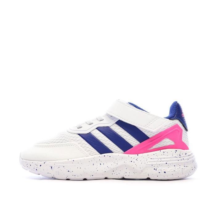 Adidas Baskets Blanches/Bleu/Roses Fille Adidas Nebzed