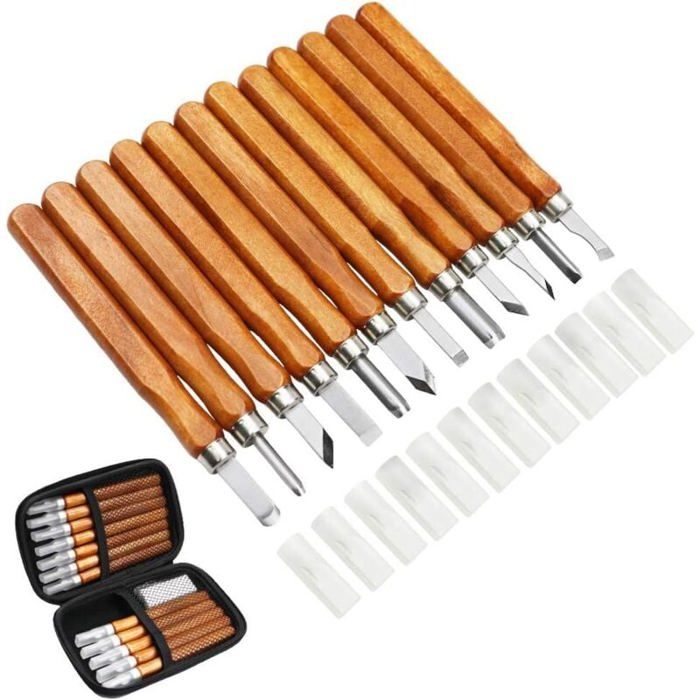 VAG 12Pcs Kit D'Outils De Sculpture Sur Bois Outil À Main Professionnel