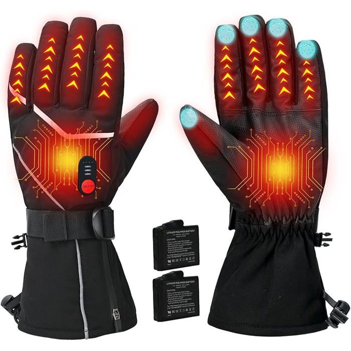 Gants chauffants 3 réglages de température pour homme et femme, gants