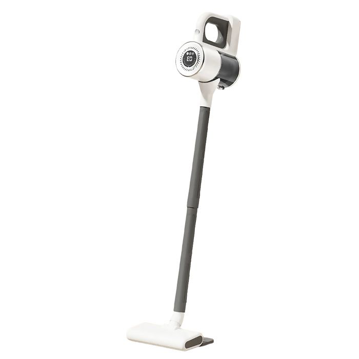 DAM Aspirateur sans fil avec fonction daspiration et de lavage. 3 niveaux de puissance et 4 embouts. 34x17x125 Cm. Couleur : Blanc