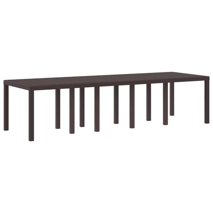 vidaXL Table de Jardin Brune 300x100x73 cm Poly Rattan Table de Jardin Brune 150x100x73 cm Poly Rattan