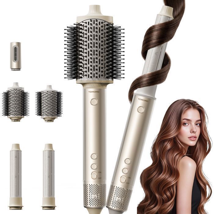 Brosse Soufflante 5 en 1 -YOIMOIMO- Haute Vitesse 1300 W - Multifonctionnel - 45 m/s - Séchage Coiffage Rapide- Soins capillaires