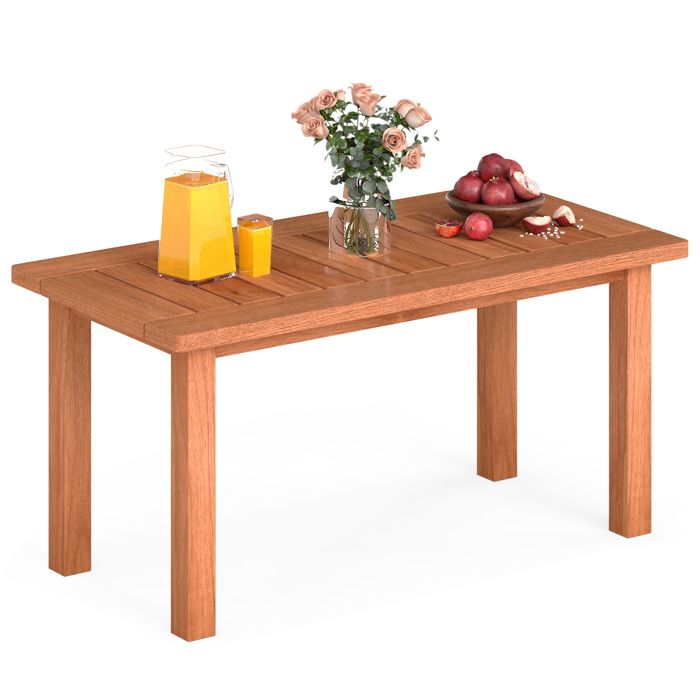 Table de Jardin Rectangulaire COSTWAY en Bois Massif 90 x 46 cm Plateau à Lattes Meuble dAppoint Extérieur Intérieur pour Patio Table de Jardin Rectangulaire COSTWAY en Bois Massif 90 x 46 cm Plateau à Lattes Meuble dAppoint Extérieur Intérieur pour Patio