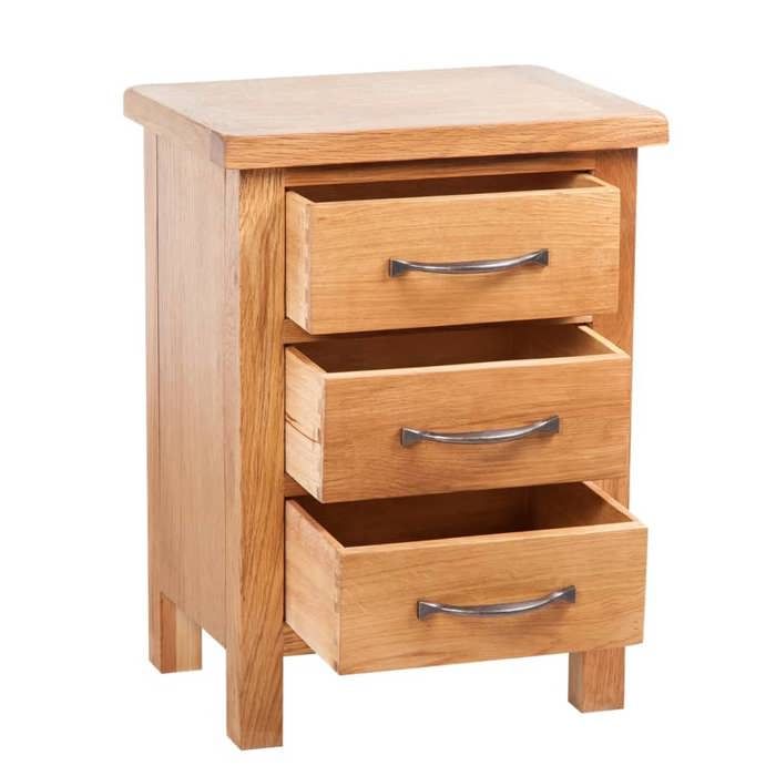 (Vente chaude)Table de chevet élégante(1 PCS)- SHELD - armoire de chevet - Pour chambre - avec 3 tiroirs 40x30x54cm Bois de chêne ma