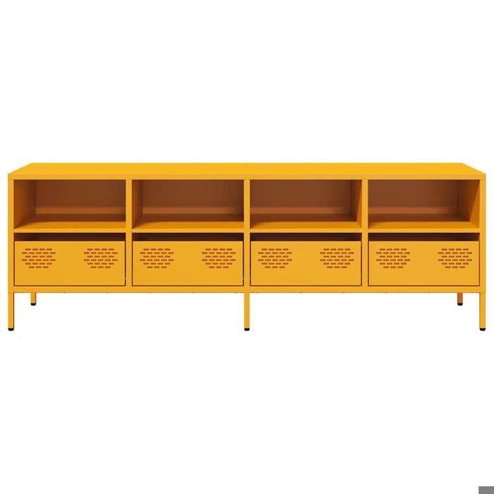 Cabinet TV - Jaune - Meuble TV pour Télévision - 1 PC - jaune moutarde 135x39x43 5 cm acier laminé à froid T1793