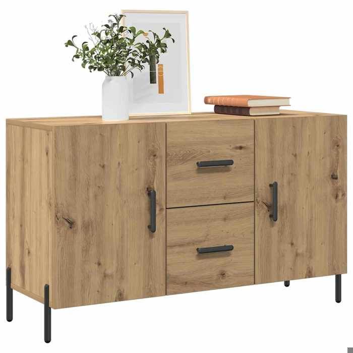 Buffet salon 1 pièce Grand espace de rangement chêne artisanal 100x36x60 cm bois dingénierie oWd22w