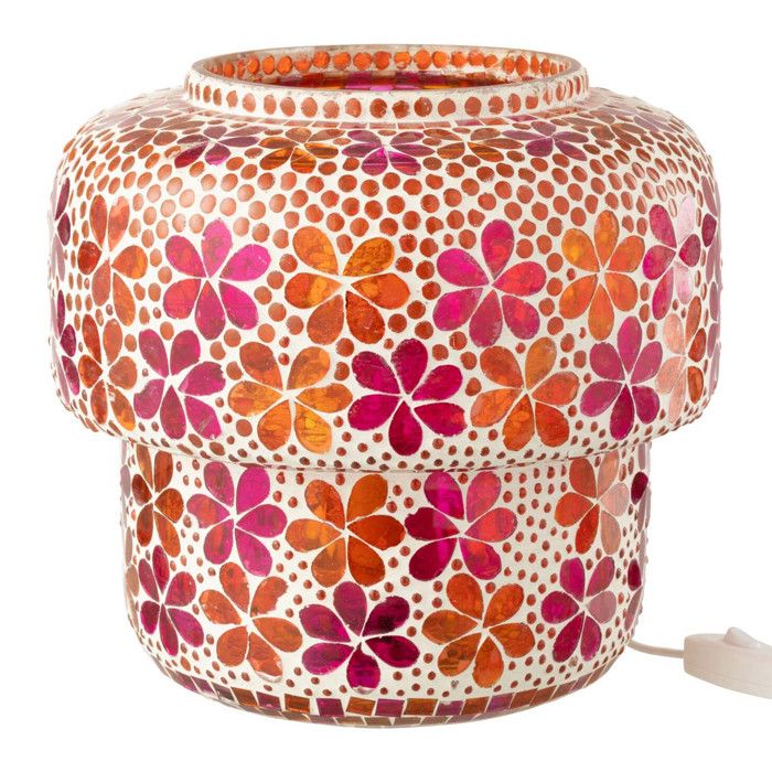Lampe à Poser Mosaïque Ruthie 26cm Rose & Orange