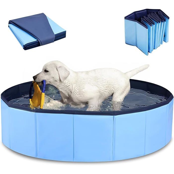 Piscine Pliable pour Chiens et Animaux Pataugeoire pour Chats Petits Animaux Domestiques 80 x 20 cm
