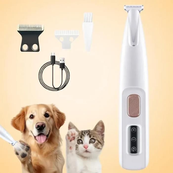 Tondeuse De Toilettage Douceur & Sécurité Tondeuse Gros Matou Silencieuse Coupe Poils Animaux Avec Lumière LED Rechargeable USB