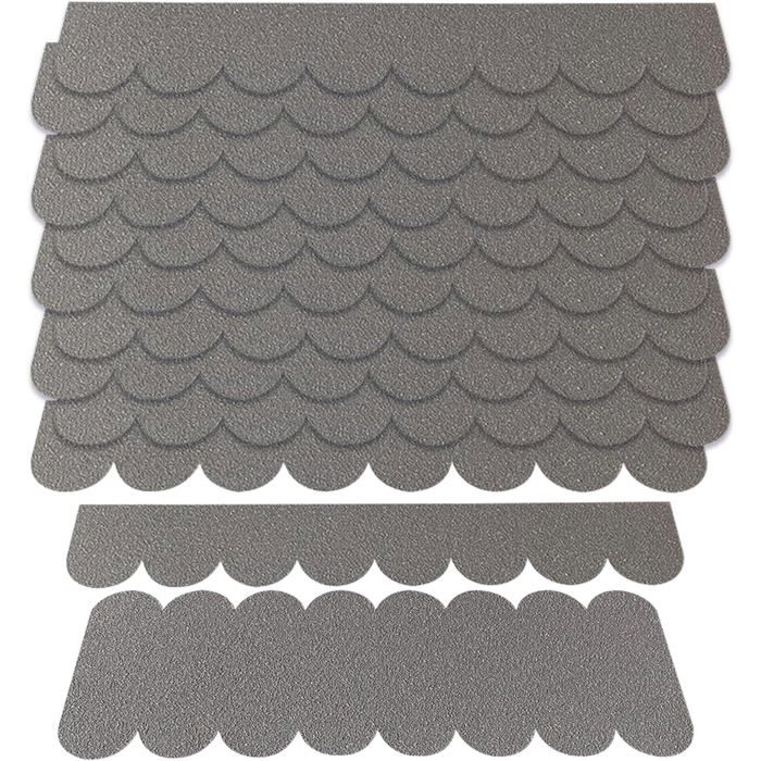Mini Bardeaux Toit Auto-adhésifs - 30 Pièces - Feutre Bitumé Gris - Imperméables et Légers - Pour Nichoirs et Hôtels à RATELIER