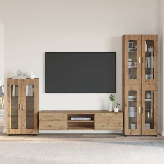 Ensemble meuble TV moderne - VIDAXL - Avec Buffet et Haut armoire - FLORIN Chêne artisanal Bois dingénierie T5711